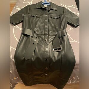 Faux Leather Dress